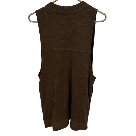 Free People Slub Highway Knit Zip-Up Vest In Olive Green Size Small - Picture 5 of 9